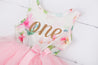 Pink Floral Gold Script Birthday Dress (3rd Birthday Dress - 3rd Birthday Outfit)