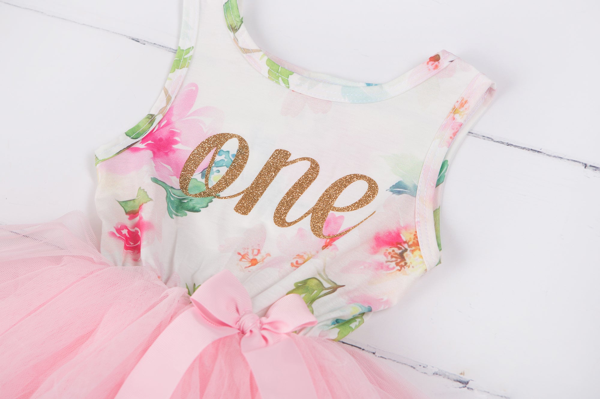Pink Floral Gold Script Birthday Dress 2nd Birthday Dress 2nd Birth Grace and Lucille