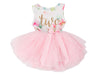 Pink Floral Gold Script Birthday Dress (3rd Birthday Dress - 3rd Birthday Outfit)