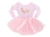 Pink Striped Gold Script Birthday Dress - (Second Birthday Dress - Second Birthday Outfit)