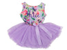 Lavender Floral Sleeveless Tutu Dress - (1st Birthday Dress - 1st Birthday Outfit)