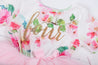 Pink Floral Gold Script Birthday Dress (3rd Birthday Dress - 3rd Birthday Outfit)