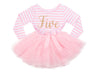 Pink Striped Gold Script Birthday Dress - (First Birthday Dress - First Birthday Outfit)