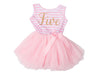 Pink Striped Gold Script Birthday Dress - (First Birthday Dress - First Birthday Outfit)