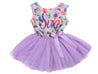 Lavender Floral Sleeveless Tutu Dress - (2nd Birthday Dress - 2nd Birthday Outfit)