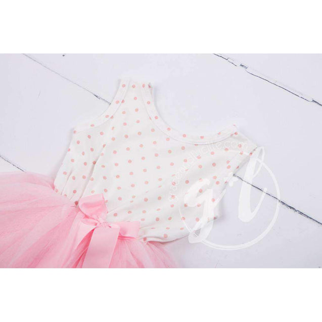 Party Outfit Pink Polka Dot Sleeveless Tutu Dress with Princess Party Hat - Grace and Lucille