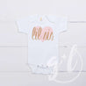 Lil Sis White Onesie Bodysuit with Pink/Gold Heart - Grace and Lucille