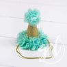 Princess Party Hat, Sparkly Gold and Mint - Grace and Lucille