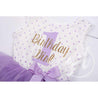 1st Birthday Outfit "Birthday Girl & 1" Purple Polka Dot Sleeveless Dress & Purple Party Hat - Grace and Lucille