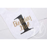 First Birthday Bib & Princess Party Hat Set, Sparkly Gold and Black - Grace and Lucille