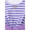 2nd Birthday Dress Gold Script "TWO" Purple Striped Sleeveless - Grace and Lucille