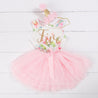 Pink Floral Gold Script Birthday Dress (1st Birthday Dress - 1st Birthday Outfit)