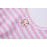 Grand Monogram Gold Script on Pink Striped Long Sleeve Dress - Grace and Lucille