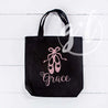 Ballet Leotard Tutu Classic Black with Ballet Slippers, Personalized Ballet Tote Bag with"Her Name" - Grace and Lucille