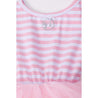1st Birthday Dress Silver Script "ONE" Pink Striped Long Sleeved - Grace and Lucille