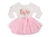 Pink Heart Gold Script Pink Polka Dot Tutu Dress - (First Birthday Dress - First Birthday Outfit)