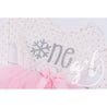 Winter Wonderland Snowflake Birthday Dress "HER AGE" Pink Polka Dot Long Sleeves - Grace and Lucille