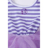 3rd Birthday Mermaid Dress Aqua Sea Shell "THREE" Purple Striped Long Sleeves - Grace and Lucille