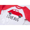 Love Bug Boys Valentines Raglan Sleeve Shirt or Onesie - Grace and Lucille