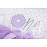 1st Birthday Outfit Silver Donut "ONE" on Purple Polka Dot Long Sleeve Dress & Purple/Silver Party Hat - Grace and Lucille