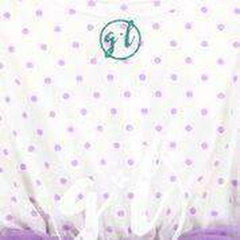 4th Birthday Mermaid Outfit Aqua Shell & "FOUR" on Purple Polka Dot Sleeveless Dress - Grace and Lucille
