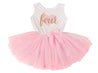 Pink Heart Gold Script Pink Polka Dot Tutu Dress - (Second Birthday Dress - Second Birthday Outfit)