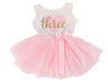 Pink Heart Gold Script Pink Polka Dot Tutu Dress - (First Birthday Dress - First Birthday Outfit)