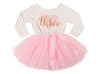 Pink Heart Gold Script Pink Polka Dot Tutu Dress - (First Birthday Dress - First Birthday Outfit)
