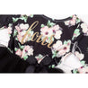 4th Birthday Dress Gold "FOUR" Script Black Floral Long Sleeve Dress Combo with Gold Party Hat - Grace and Lucille