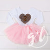 2nd Birthday Outfit with FLIP Sequin Heart of Gold numeric TWO heart - Grace and Lucille