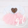 4th Birthday Outfit with FLIP Sequin Heart of Gold numeric FOUR heart - Grace and Lucille