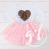 6th Birthday Outfit with FLIP Sequin Heart of Gold numeric SIX heart - Grace and Lucille