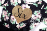 6th Birthday Dress Heart of Gold "SIX" Black Floral Long Sleeve Dress Combo with Gold Party Hat - Grace and Lucille