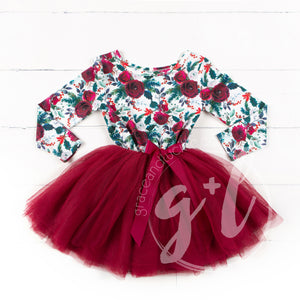 Girls floral Christmas dress - Grace and Lucille