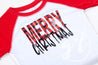 Boys Merry Christmas Raglan Tee Shirt, Buffalo Check Merry Christmas shirt - Grace and Lucille
