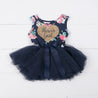 Flower Girl Dress Heart of Gold "FLOWER GIRL" Navy Floral Multi Sleeveless