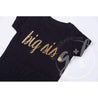 Black Tee Shirt with "BIG SIS" in Gold (Lil Sis, too) - Grace and Lucille