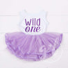 "WILD ONE" Dress White Top with Purple Tutu Sleeveless - Grace and Lucille
