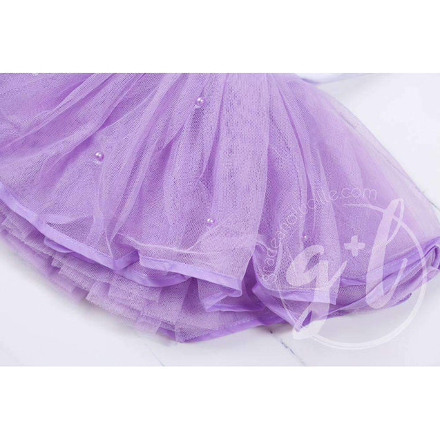 Birthday Dress Purple Starry Script with her AGE White Sleeveless with Purple Tutu - Grace and Lucille