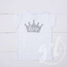 White Tee Shirt with Silver Crown & Her Age - Grace and Lucille