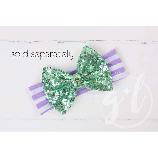 1st Birthday Mermaid Dress Purple Sea Shell "ONE" Aqua Striped Long Sleeves - Grace and Lucille