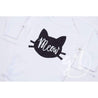 White Long Sleeved Onesie with "MEOW" Cat Outline in Black - Grace and Lucille