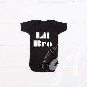 Black Onesie with White "LIL BRO" - Grace and Lucille