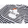 Black Stripe "BOO" Ghost Ruffle Hem Shirt, Long Sleeve - Grace and Lucille