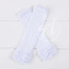 Pure White Ruffled Hem Leg Warmers - Grace and Lucille