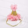3rd Birthday Outfit Gold Script "THREE" Pink Polka Dot Long Sleeve Tutu Dress & Pink Party Hat - Grace and Lucille