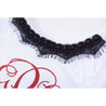 Bejeweled Neck Grand Red Monogram Dress Black Tutu, White Long Sleeves - Grace and Lucille