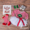 Christmas Ornament Birthday Dress "HER AGE" Red Striped Long Sleeves - Grace and Lucille