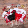 Red & White Hearts Ruffled Hem Leg Warmers - Grace and Lucille