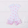 Pink & White Hearts Ruffled Hem Leg Warmers - Grace and Lucille